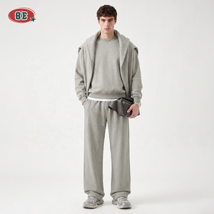 Felpa girocollo da uomo in cotone pesante personalizzata, oversize, lavata, tinta unita, pullover, streetwear di lusso discreto, OEM - Product Image 2