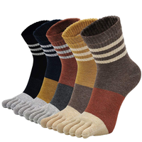 Calcetines de algodón individuales para mujer con separador de dedos, antibacterianos, antiolor, antipilling y transpirables