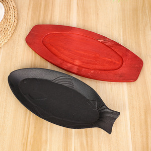 Poêle à frire classique <span class=keywords><strong>en</strong></span> <span class=keywords><strong>fonte</strong></span> antiadhésive pré-culottée <span class=keywords><strong>en</strong></span> forme de poisson 24 cm de diamètre compatible gaz et induction multifonction 2026 - Product Image 5