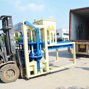 QT4-20 hydraulic pressure semi automatic concrete cement interlocking brick block making machine equipments in Libya - Product Image 1