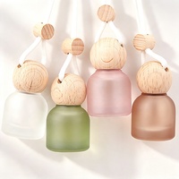 Diffuseur de parfum suspendu multicolore de 10 ml, flacons en verre vides pour parfum de voiture avec bouchon en bois, pour voiture, maison, bureau, désodorisant d'air