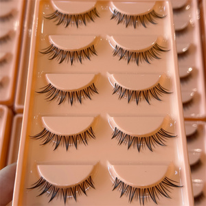 Faux cils de mariée glamour à bande transparente, personnalisables en gros, 3/5 paires, bande invisible ultra-fine, style <span class=keywords><strong>manga</strong></span> - Product Image 3