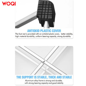 โต๊ะพับกลางแจ้ง Woqi พร้อมเก้าอี้ 2 ตัว อลูมิเนียมทรงสี่เหลี่ยม สีดำ ชุดปิกนิกพกพาสำหรับตั้งแคมป์ - Product Image 4