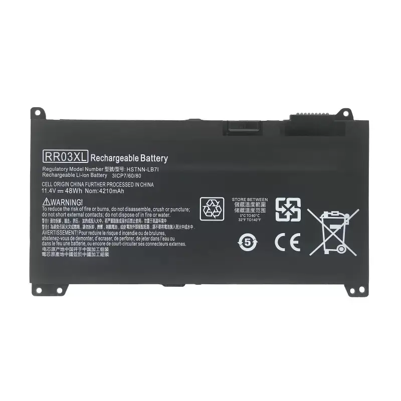 RR03XL OEM แบตเตอรี่แล็ปท็อปสําหรับ HP ProBook 430 455 450 470 G4 G5 series แบตเตอรี่โน้ตบุ๊คแบบชาร์จไฟได้