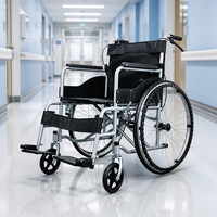 Fauteuil roulant manuel pliable léger, cadre en aluminium durable, classe II, garantie 1 an, pour les soins à domicile et la réadaptation des personnes âgées