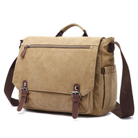 Sac messager grand format en toile cirée vintage, personnalisable pour marque, sac à documents, sac à bandoulière simple et grand, porte-documents professionnel pour hommes, vente en gros