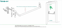 Barre anti-panique, dispositif de sortie d'urgence, porte simple, porte double, acier inoxydable, porte de sortie d'urgence commerciale