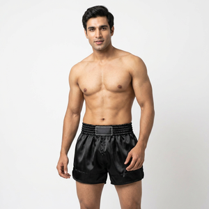 Unisex Cotton Satin MMA Training Shorts for Boxing Muay Thai BJJ Custom Logo OEM Service - Product Image 1