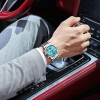 Reloj de Cuarzo Luminoso a Prueba de Agua de Acero Inoxidable Poedagar 834 para Hombre, Reloj Cronógrafo de Negocios para Hombre