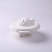 Boîte d'emballage pour bijoux en pâte de papier moulée au design épuré, boîte d'emballage pour ornements en pulpe de bagasse moulée écologique