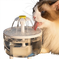 Distributeur d'eau pour animaux de compagnie, alimenté par USB, filtration à circulation automatique quatre saisons, grande capacité, motif floral, pour chats et chiens
