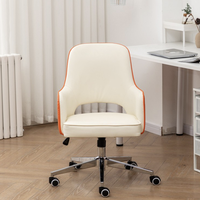 Chaise de bureau rembourrée en PU, chaise d'ordinateur ergonomique à mi-dossier bjflamingo chaise d'ordinateur réglable avec bras