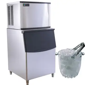 Machine à glaçons à croissant refroidi à l'air avec bac de stockage de glace à finition en acier inoxydable-665 lb par jour stockage de 300 lb