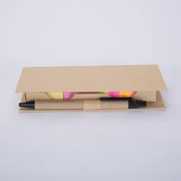 Briefpapier Neues Design Kraft Pappe Notepad Kit Benutzer definiertes Logo Sticky Notepad mit Lineal