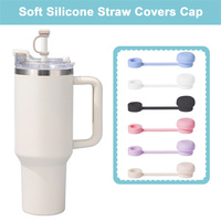 Vente en gros bon marché, gobelet réutilisable en silicone 10mm, accessoires pour verres, breloque en forme de paille, couvre-bouchon