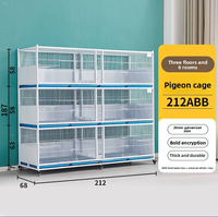 Cage à pigeons premium à 3 niveaux, anti-prédateur, en acier galvanisé épaissi, design spacieux, avec plateau en plastique pour l'élevage en extérieur