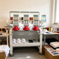 Machine à broder à haute capacité de production, machine à broder à 12 aiguilles pour les ateliers de confection