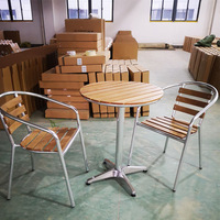 New Plastic Wood Board Circular Edelstahl Faltbarer platzsparender Outdoor-Freizeit-Esstisch