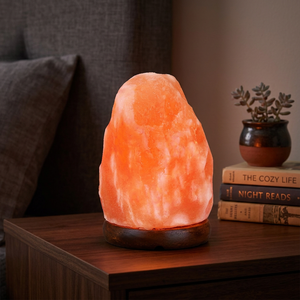 Lámpara de Sal Natural al por Mayor para Decoración del Hogar y Hoteles, Artesanía Tallada, Interruptor Regulador de Intensidad, Base de Madera Personalizable, Luz Nocturna de Sal - Product Image 1