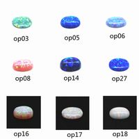 3*5mm-8*10mm 92 opale synthétique multicolore ovale à dos plat cabochon coupé OP #14 opale de feu pierres précieuses en vrac cabochon ovale opale gemmes