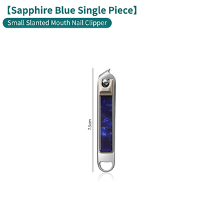 Coupe-ongles Gem Blue à lames plates, ciseaux de manucure compacts à ressort unique pour adultes - Product Image 6