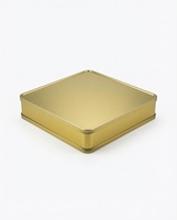 Boîte cadeau carrée en métal doré de luxe, emballage métallique haut de gamme, cadeau idéal pour les fruits secs, les dattes, les en-cas