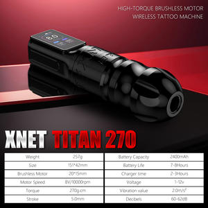 Máquina <span class=keywords><strong>de</strong></span> Tatuaje Inalámbrica Profesional XNET Titan 270 con Motor sin Escobillas <span class=keywords><strong>de</strong></span> Alto Par, 2400mAh, Recorrido <span class=keywords><strong>de</strong></span> 5.0/4.0mm y Batería Doble - Product Image 6