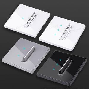 Interrupteur mural universel blanc standard américain, interrupteur à bascule à 1 voie, prises de courant 2 voies, 86x86mm, 16A, 250V, plastique traditionnel - Product Image 5