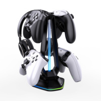 OEM: support RVB et détachable pour casque rotatif de bureau pour accessoires d'écouteur de PC charge de contrôleur et support de casque de lumière RVB