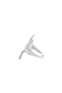 แหวนพลอยไพลินสีชมพูและเพชร เงินแท้ 92.5 รุ่น KLSR-11669 - Product Image 4