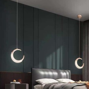 JACKSUN-Lampe suspendue minimaliste à suspension dorée pour chambre à coucher et salle à manger, lumière suspendue au plafond - Product Image 2