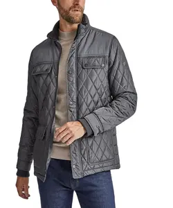 Hot Sell Quilted Jacket Men Diamond Quilted Jacket Windproof Jacket in Polyester