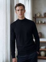 Pull en laine et cachemire tricoté pour homme, luxe discret, col rond intemporel, anti-plis, anti-boulochage, chaud pour l'hiver BRLOOTE