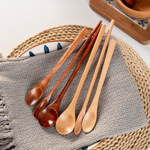 Mini cuchara <span class=keywords><strong>de</strong></span> madera <span class=keywords><strong>de</strong></span> mango largo <span class=keywords><strong>de</strong></span> viaje moderna al por mayor, cucharillas <span class=keywords><strong>de</strong></span> café y miel, vajilla para revolver - Product Image 3