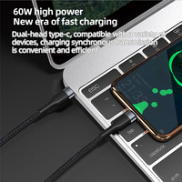 Grosir harga pabrik 1M 3A 4A 5A nilon kepang tipe-c Pd USB3.0 C kabel Data tembaga untuk komputer Android Earphone cepat