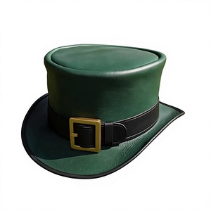 Leather Top <b>Hat</b> with Gold Buckle <b>Band</b> Male Formal Casual Outdoor Adjustable 56-58CM Adult Winter Style - Product Image 4