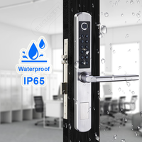Cerradura Inteligente Electrónica Digital Ultrafina con Código Físico y Botón, Impermeable, TTLock, App Tuya, para Puertas de Aluminio y Madera de Perfil Estrecho