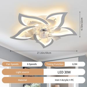 Modern Smart LED Lâmpada de Teto com App Controle Remoto e 3 Cor Dimmable Fan Lamp para Sala Quarto - Product Image 2