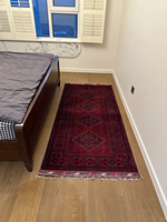Tapis d'appoint vintage rouge persan en fausse fourrure de mouton tissé à la machine, tapis de sol géométrique oriental à franges pour salon