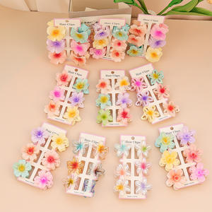 กิ๊บติดผมรูปดอกไม้สีสันสดใส 6 ชิ้น/ชุด สำหรับเด็กผู้หญิง กิ๊บหนีบผมรูปฉลามกันลื่น เครื่องประดับผมแบบสปริง - Product Image 2