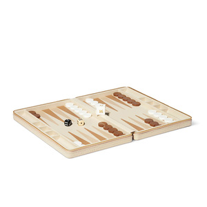 Croc Embossed PU Leather Case Custom <strong>Travel</strong> <strong>Backgammon</strong> Board Game <strong>Set</strong> with Zipper - Product Image 2