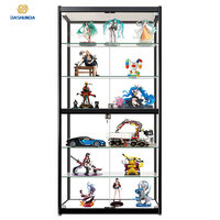 Vitrine en verre anti-poussière, écologique, étanche, avec éclairage LED, durable pour figurines et modèles, usage commercial et domestique