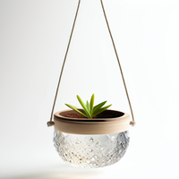 CR038 nouvelle mode ouvert goutte Globe conteneur haute qualité cristal plantes Pot pour la décoration de la maison et du bureau