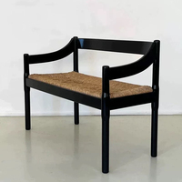 Chaise de salle à manger vintage rétro en rotin modèle design pour meubles de maison fauteuil à coussin souple pour salle de réunion