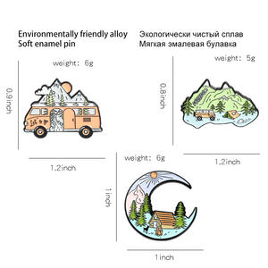 हाइकिंग दृश्यों को पार करना बर्फ दृश्य पर्वत चोटी मिश्र धातु कपड़े सामान बैकपैक ब्रोच बैज लापें यात्रा ब्रोच क्षेत्र - Product Image 6