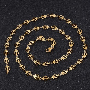 Collier pour femme Yadreva en acier inoxydable, forme couronne creuse, chaîne tendance, bijou fantaisie, cadeau pour femme - Product Image 4