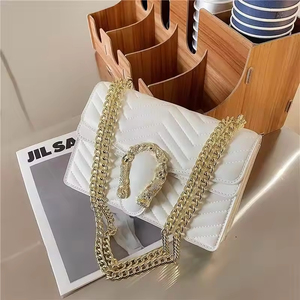 Wholesale Fashion PU Leather Women's Customized Color Zipper Closure Chain <b>Square</b> Shape Multi-function Shoulder Crossbody - Product Image 5
