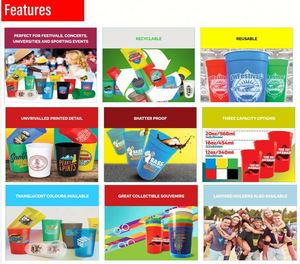 Vaso de Estadio Personalizado con Diseño de Texto y Logotipo, Libre de BPA, Vasos de Plástico para Cerveza, Bodas, Fiestas, Eventos, Cumpleaños, Celebraciones - Product Image 5