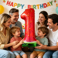 Ballon en aluminium CYmylar Global de 40 pouces, motif pastèque numérique 1, pour fête hawaïenne sur le thème des bébés d'un an, ou baby shower