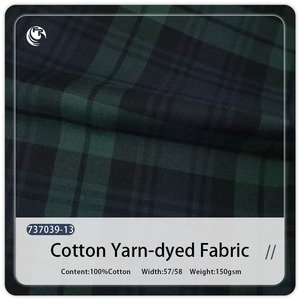 Tissu à carreaux en <span class=keywords><strong>tartan</strong></span> tissé 150gsm teint en fil de coton pour garçons filles vêtements pour enfants chemises pour femmes hommes pantalons habillés - Product Image 1